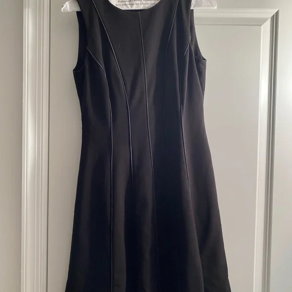 Calvin Klein | Dresses | Calvin Klein Swing Dress With Leather Piping |  Poshmark